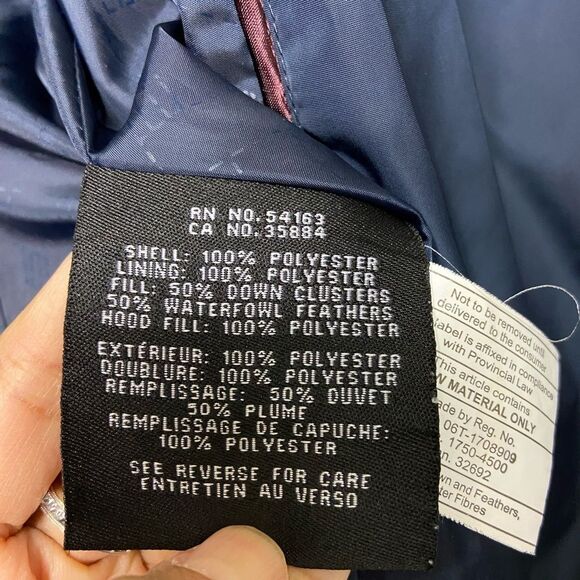 Cole Haan navy blue feather down hooded winter coat size XS - Picture 8 of 14